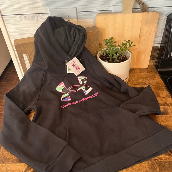 Black under Armour hoodie girls size large - Picture 2 of 2
